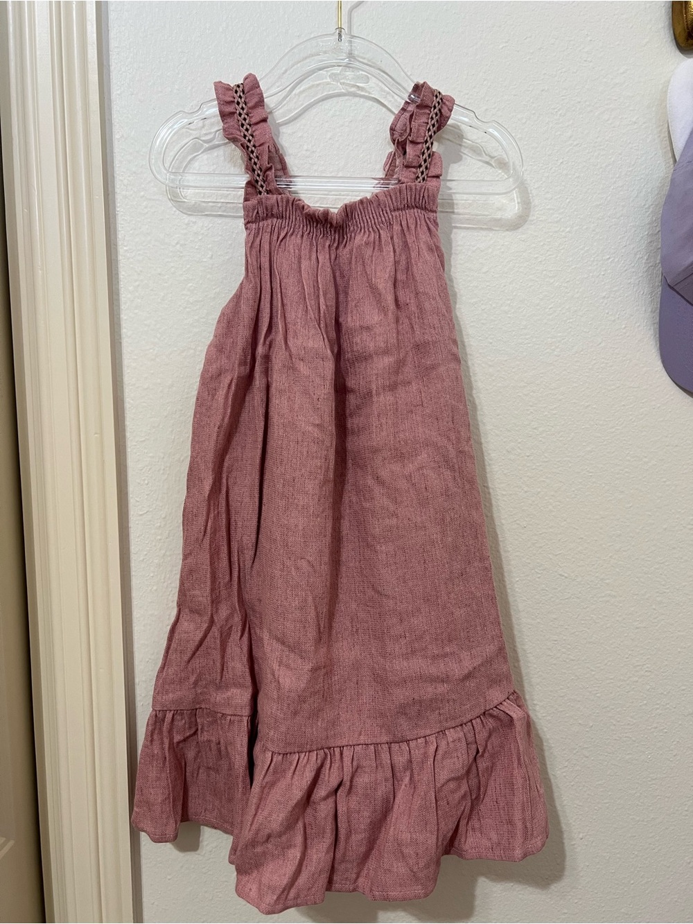 Zara Mauve Pink Ruffle-Strap Sundress